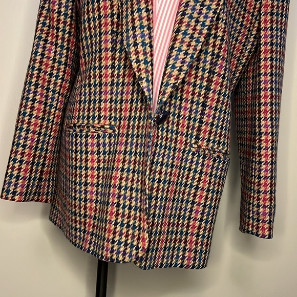 VTG 100% wool blazer houndstooth  - 10-12 - Picture 4 of 14